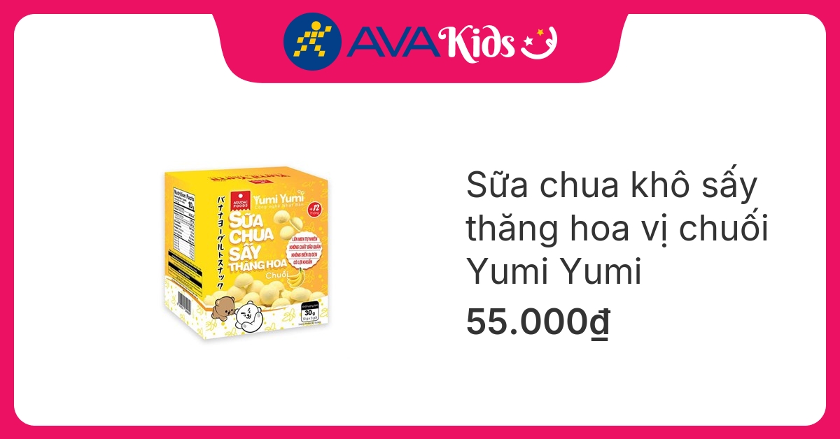 Sữa chua khô sấy thăng hoa vị chuối Yumi Yumi hộp 30g (từ 1 tuổi)