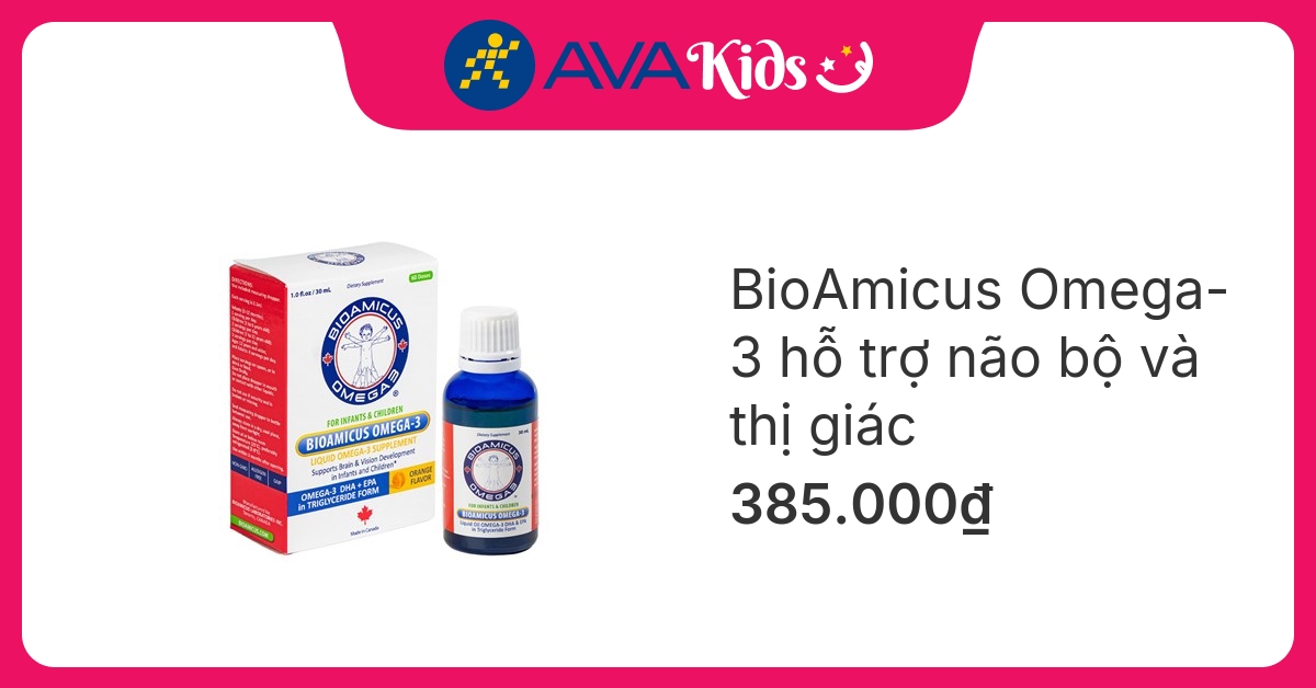 BioAmicus Omega-3 hỗ trợ não bộ và thị giác hương cam, 30 ml dạng uống (từ 0 tháng)