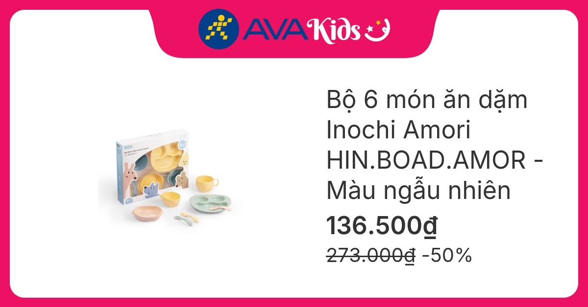 Bộ đồ ăn dặm Inochi Amori HIN.BOAD.AMOR - Màu ngẫu nhiên