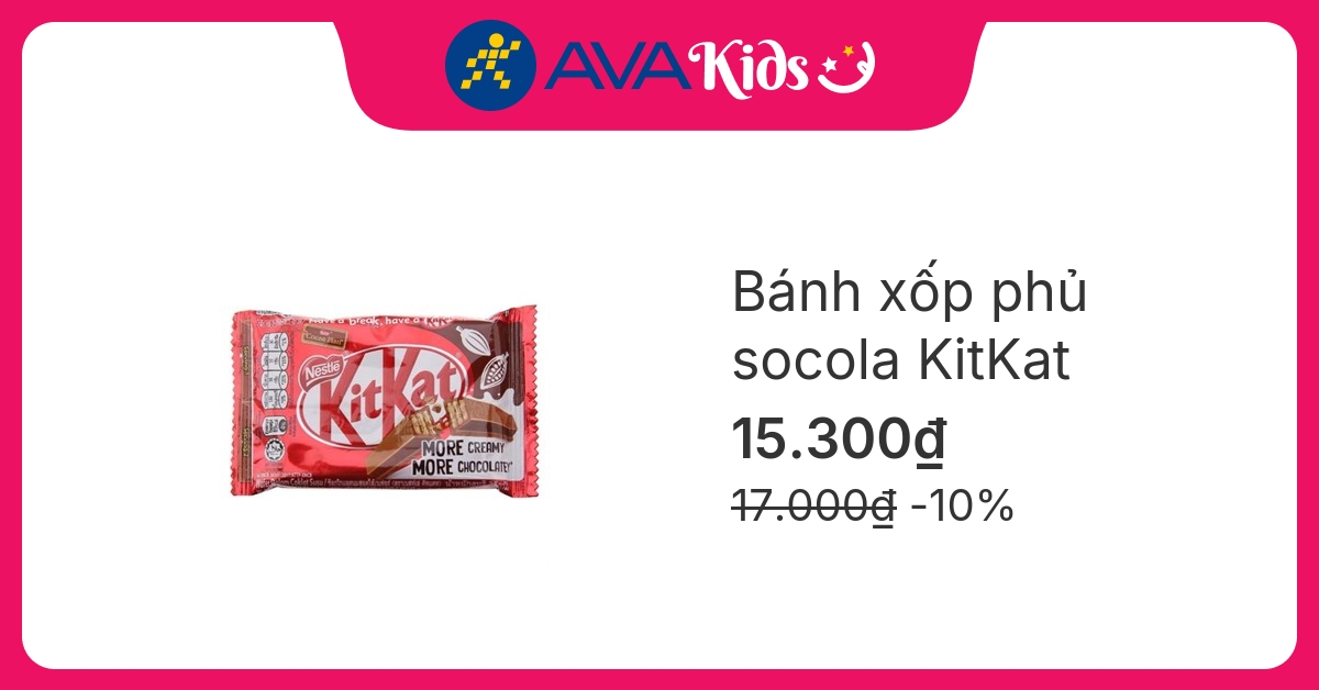 Bánh xốp phủ socola KitKat gói 35g (từ 3 tuổi)