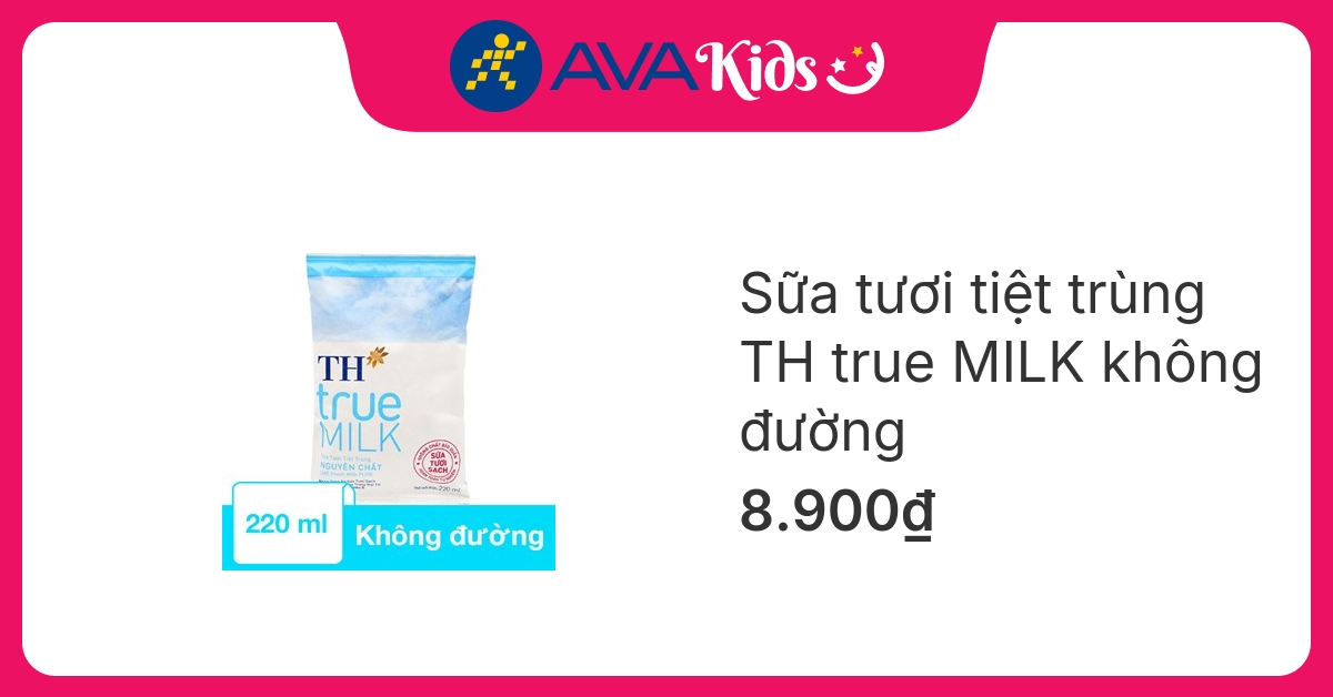 Sữa tươi tiệt trùng TH true MILK không đường 220 ml (từ 1 tuổi)