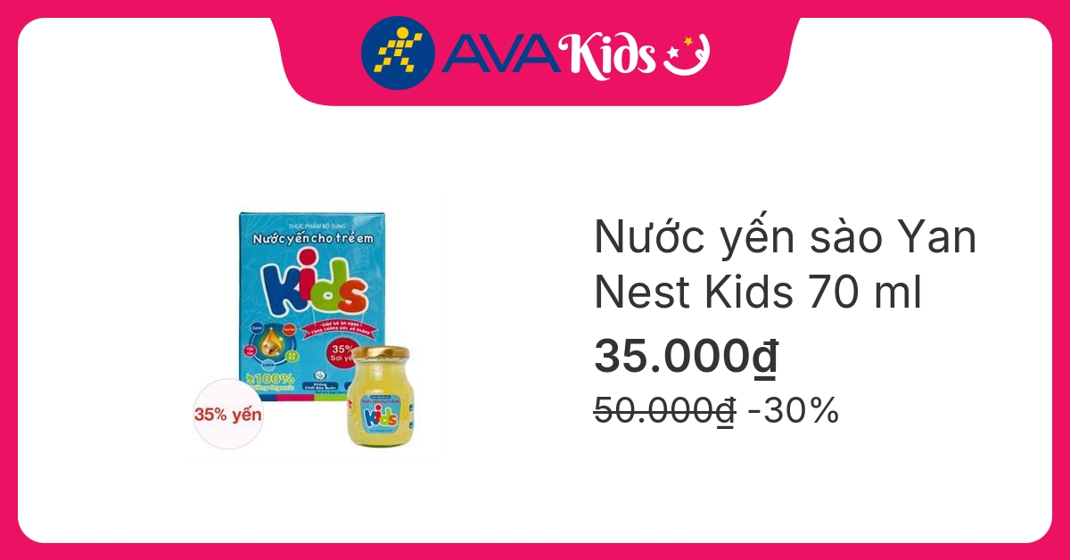 Nước yến sào Yan Nest Kids 70 ml (từ 1 tuổi)