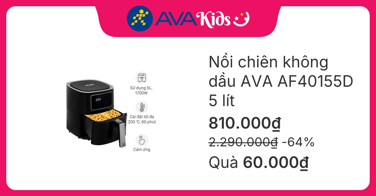 Nồi chiên không dầu AVA AF40155D 5 lít