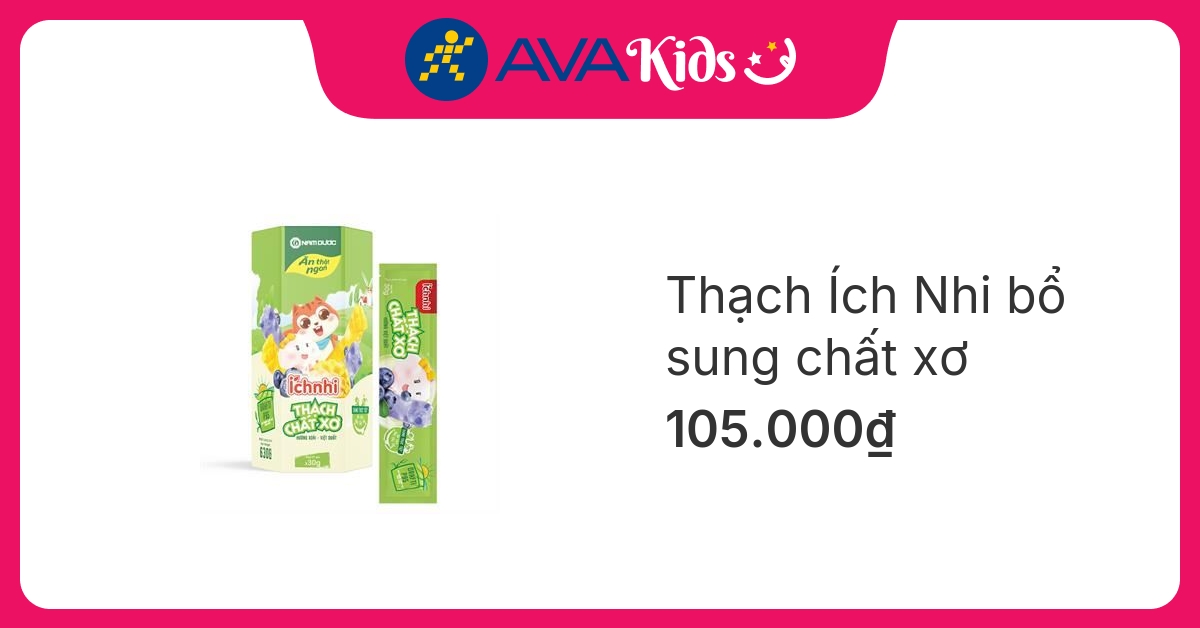 Thạch Ích Nhi bổ sung chất xơ hương trái cây, 21 gói (từ 2 tuổi)