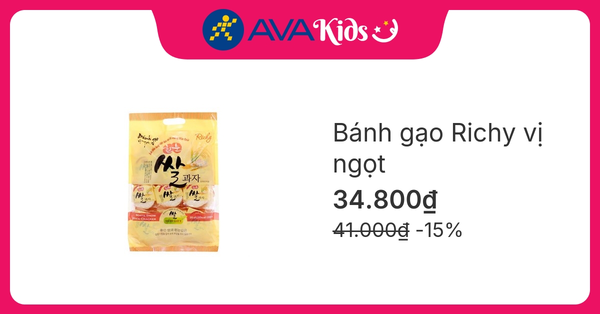 Bánh gạo Richy vị ngọt gói 315g (từ 1 tuổi)