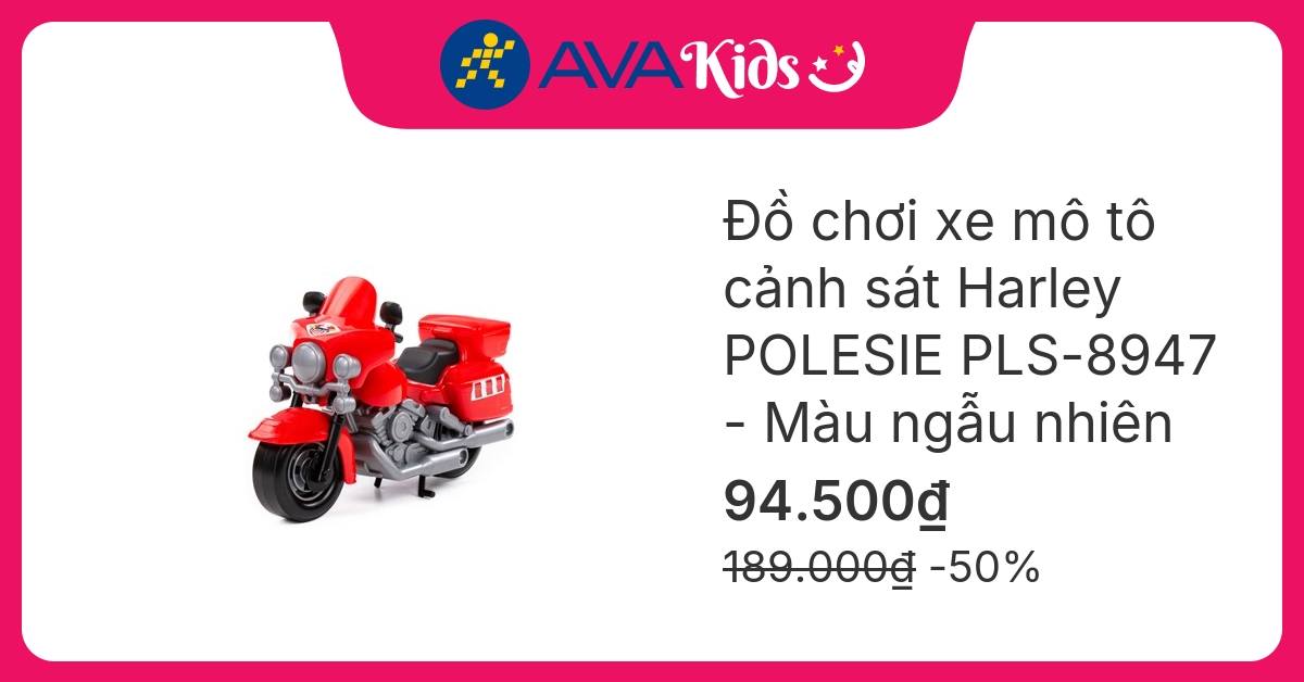 Đồ chơi xe mô tô cảnh sát Harley POLESIE PLS-8947 - Màu ngẫu nhiên