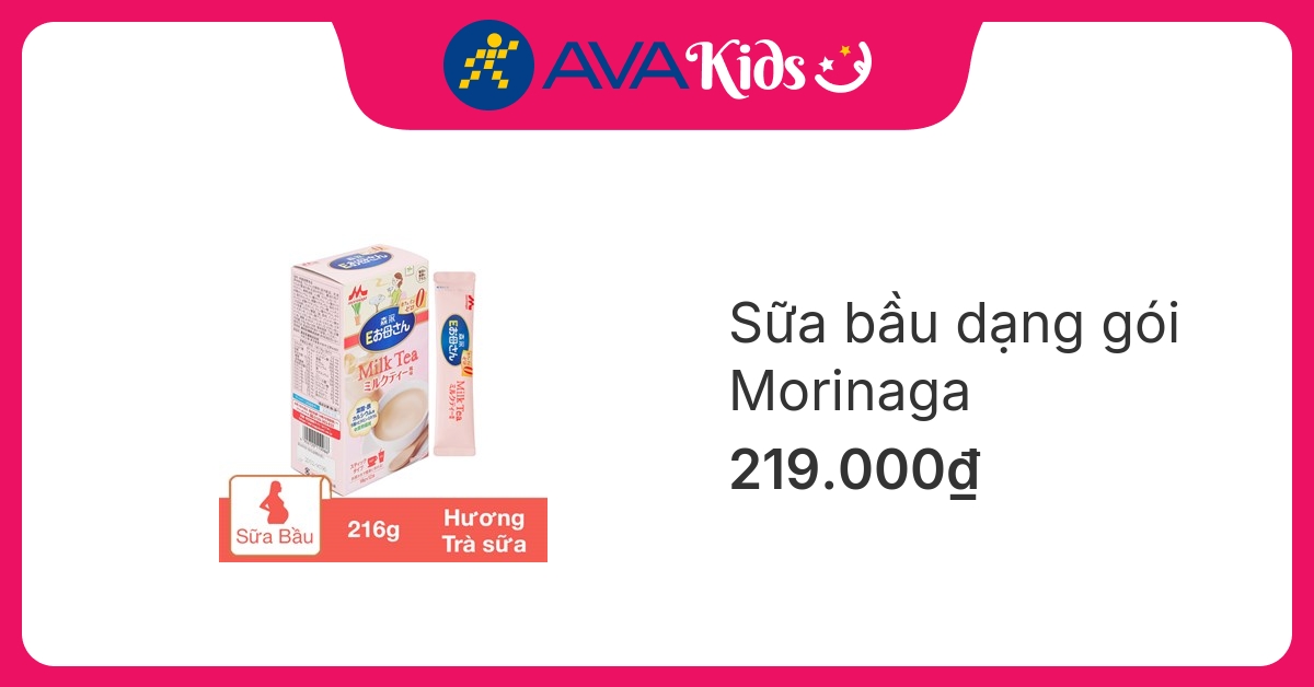 Sữa bầu dạng gói Morinaga hương trà sữa 216g