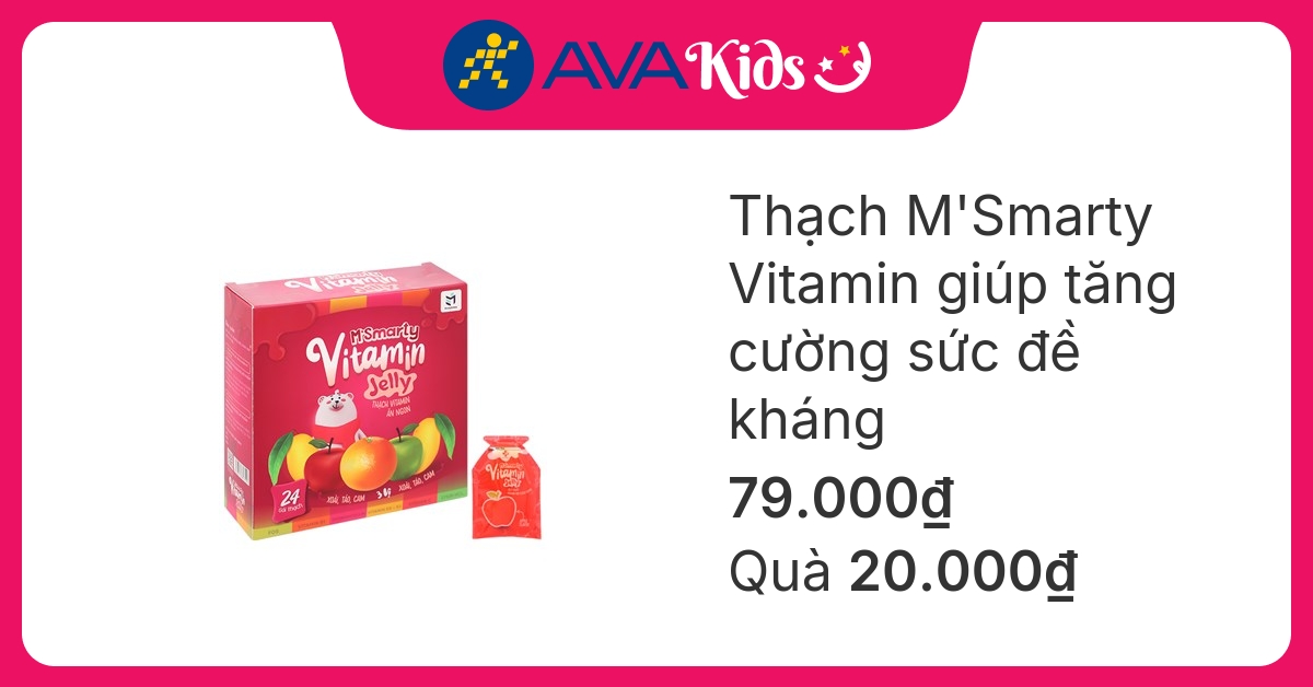Thạch M’Smarty Vitamin giúp tăng cường sức đề kháng 24 gói (từ 2 tuổi) hover