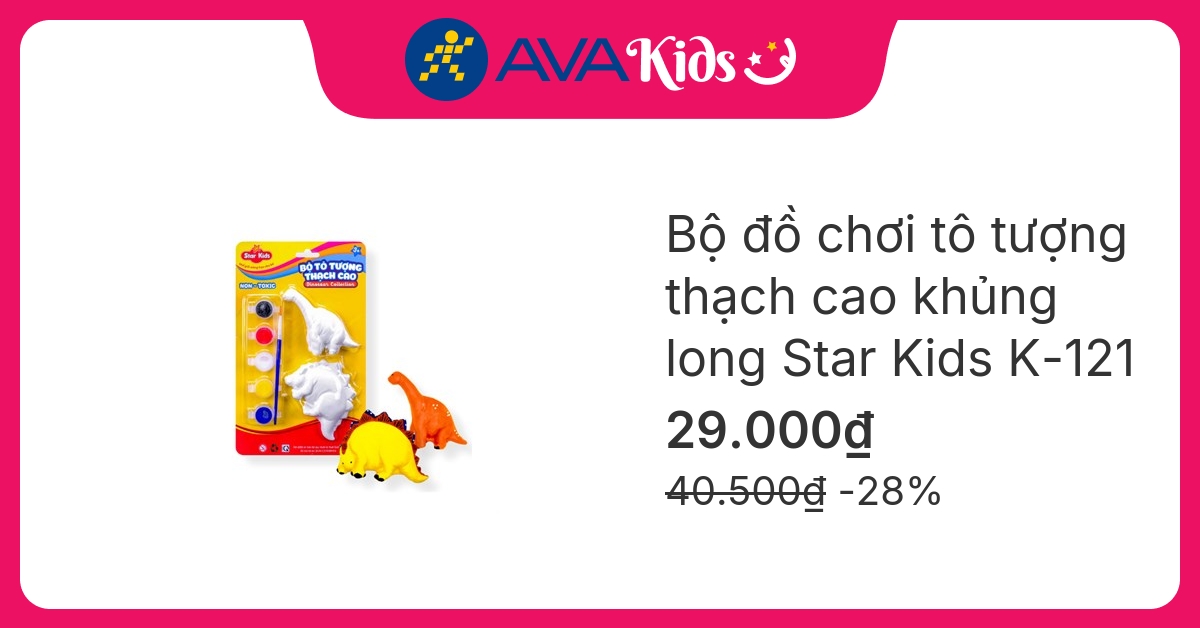 Bộ đồ chơi tô tượng thạch cao khủng long Star Kids K-121