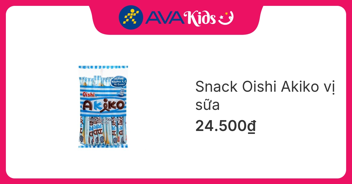 Snack Oishi Akiko vị sữa 20 gói x 7g (từ 3 tuổi)