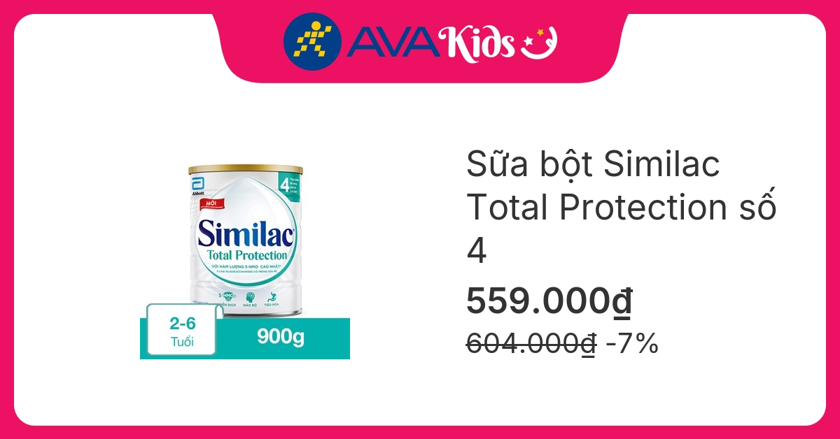 Sữa bột Similac Total Protection số 4 900g (2 - 6 tuổi)