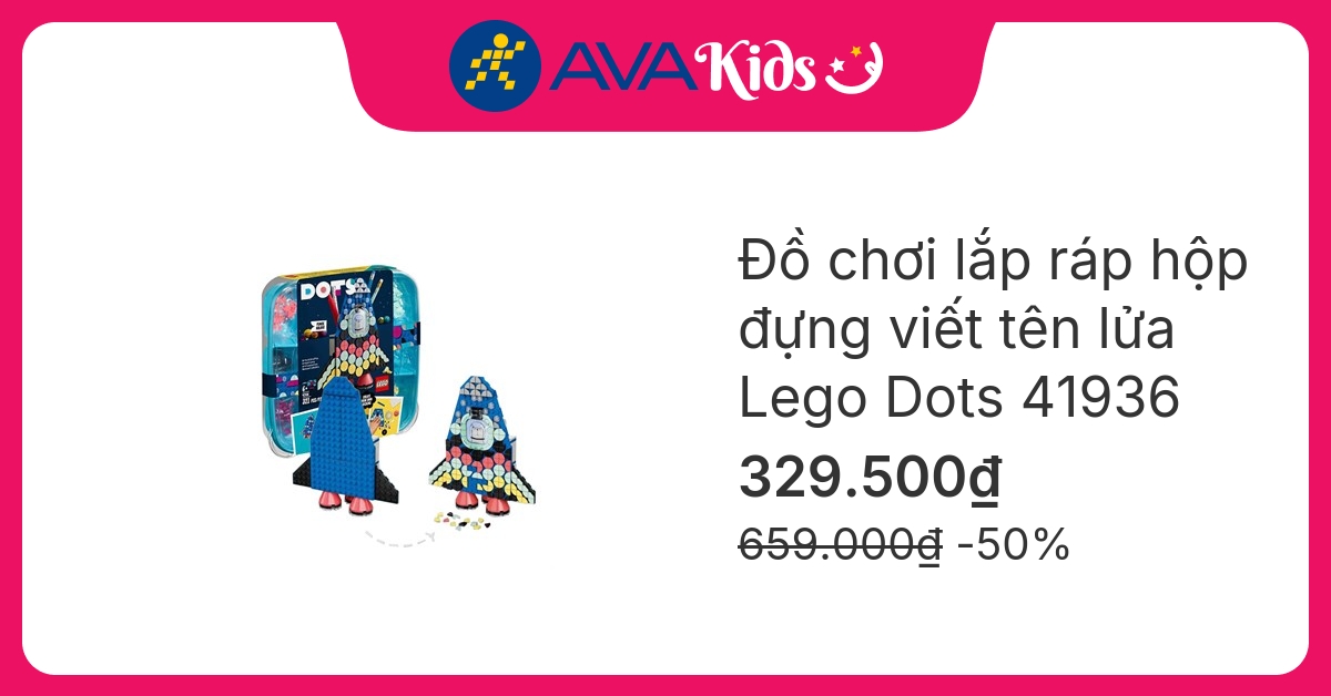 Đồ chơi lắp ráp hộp đựng viết tên lửa Lego Dots 41936 (321 chi tiết) hover