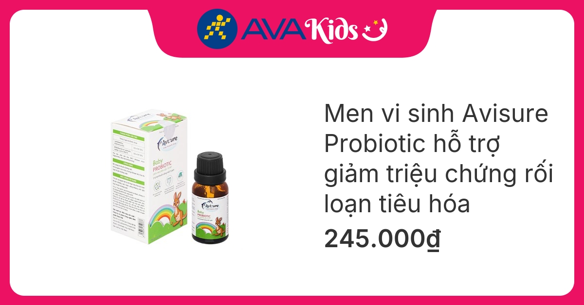 Men vi sinh Avisure Probiotic hỗ trợ giảm triệu chứng rối loạn tiêu hóa, 10 ml dạng nhỏ giọt (từ 6 tháng)