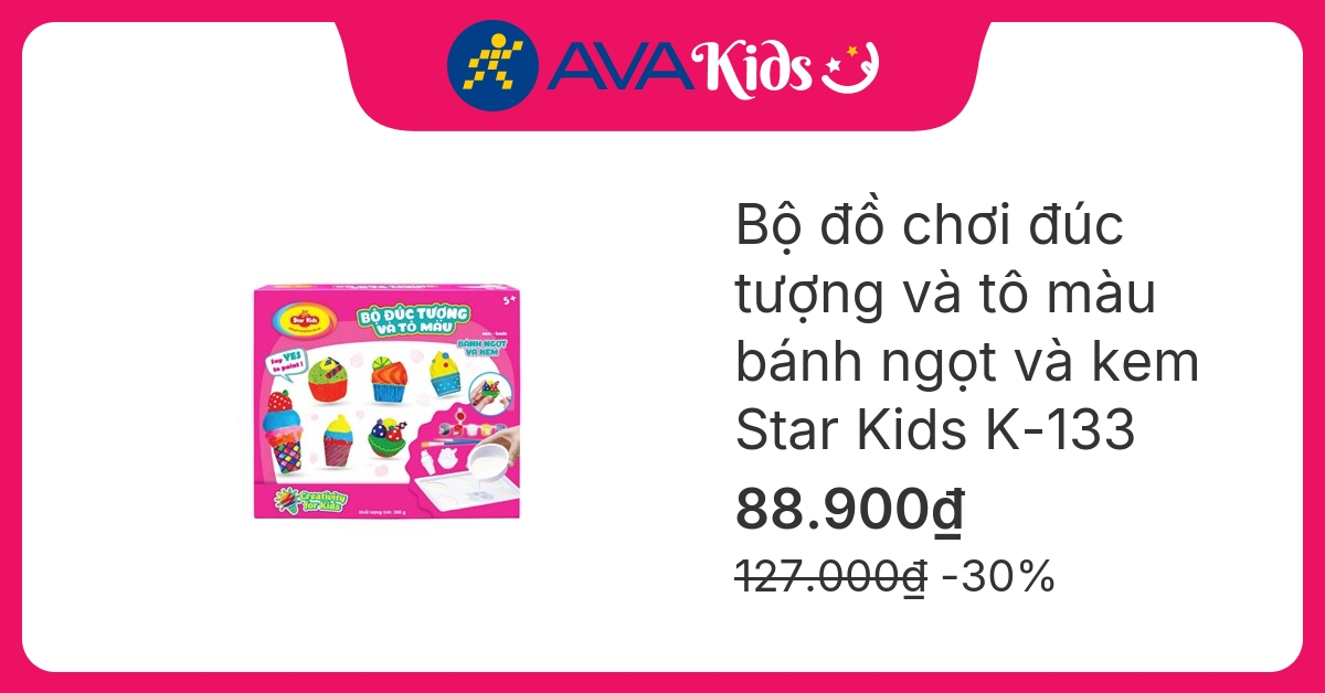 Bộ đồ chơi đúc tượng và tô màu bánh ngọt và kem Star Kids K-133 hover