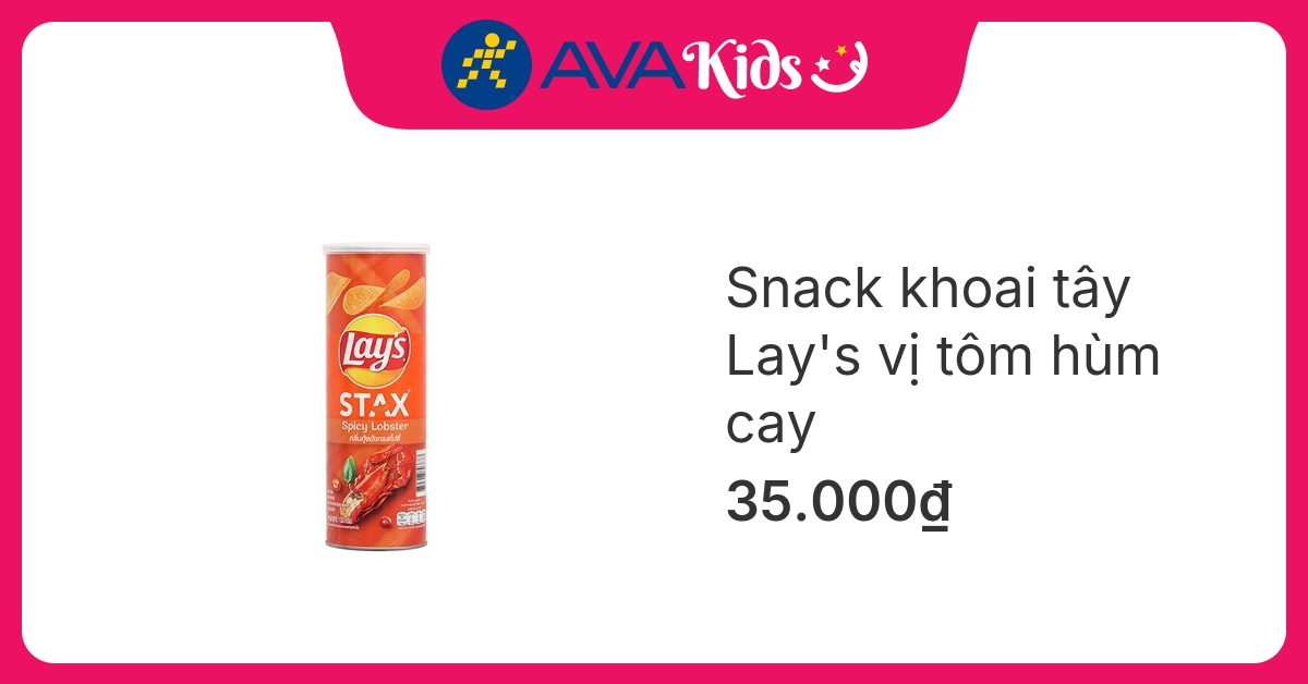 Snack khoai tây Lay's vị tôm hùm cay lon 100g (từ 1 tuổi)