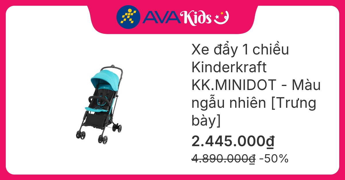 Xe đẩy 1 chiều gấp gọn Kinderkraft KK.MINIDOT (từ 0 tháng) - Màu ngẫu nhiên [Hàng trưng bày - không kèm thùng]