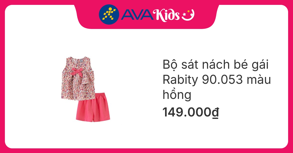 Bộ sát nách bé gái Rabity 90.053 màu hồng