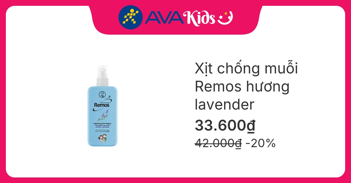 Xịt chống muỗi Remos 70 ml hương lavender (từ 4 tuổi)