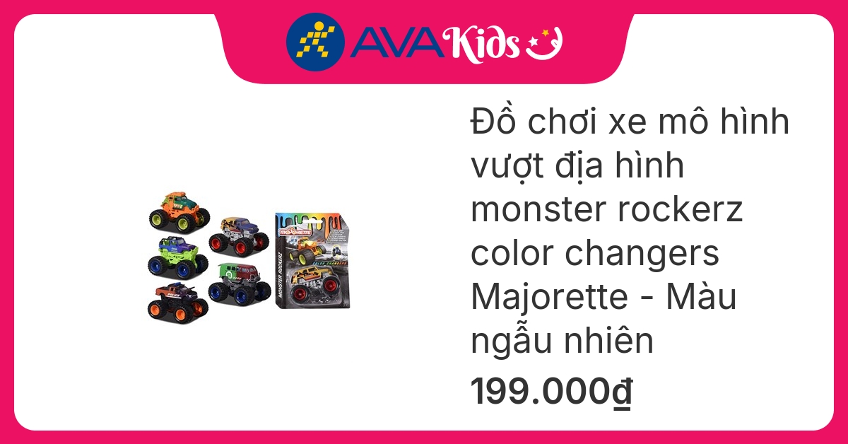 Đồ chơi xe mô hình vượt địa hình majorette monster rockerz color changers Simba – Màu ngẫu nhiên hover