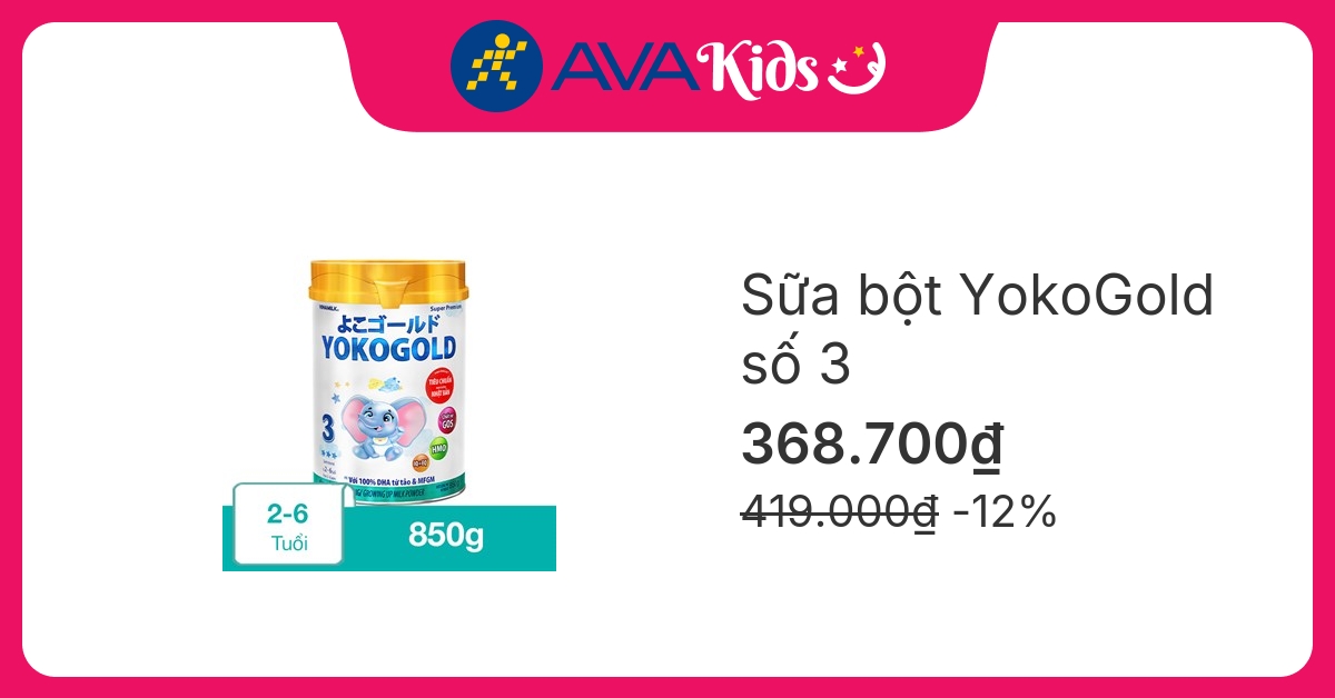 Sữa bột YokoGold số 3 850g (2 - 6 tuổi)