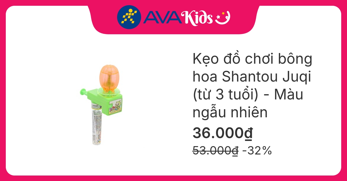 Kẹo đồ chơi bông hoa Shantou Juqi hương dâu hộp 8g (từ 3 tuổi) - Màu ngẫu nhiên