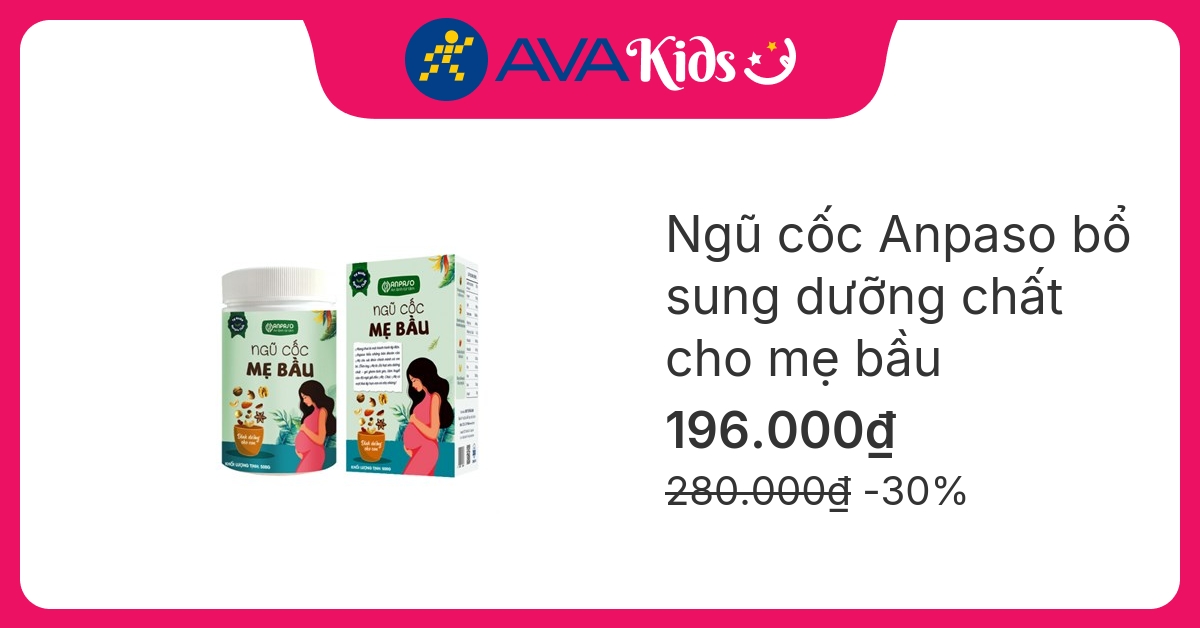 Ngũ cốc Anpaso bổ sung dưỡng chất cho mẹ bầu, 500g dạng bột