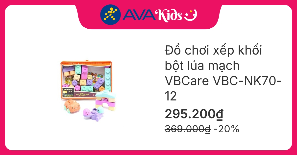 Đồ chơi xếp khối bột lúa mạch VBCare VBC-NK70-12 (75 chi tiết)