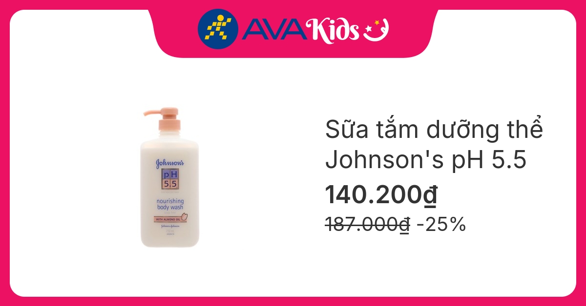 Sữa tắm Johnson's pH 5.5 dưỡng thể hương dịu nhẹ 750 ml