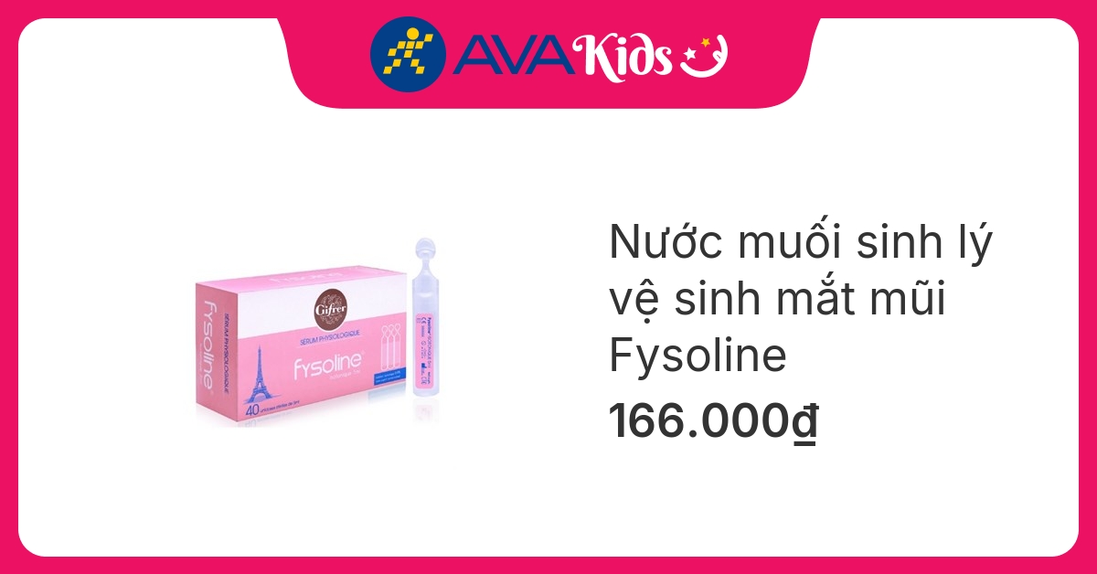 Nước muối sinh lý vệ sinh mắt mũi Fysoline 5 ml (Hộp 40 ống)