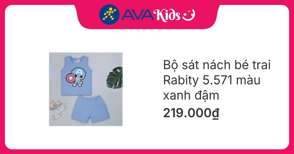 Bộ sát nách bé trai Rabity 5.571 màu xanh đậm
