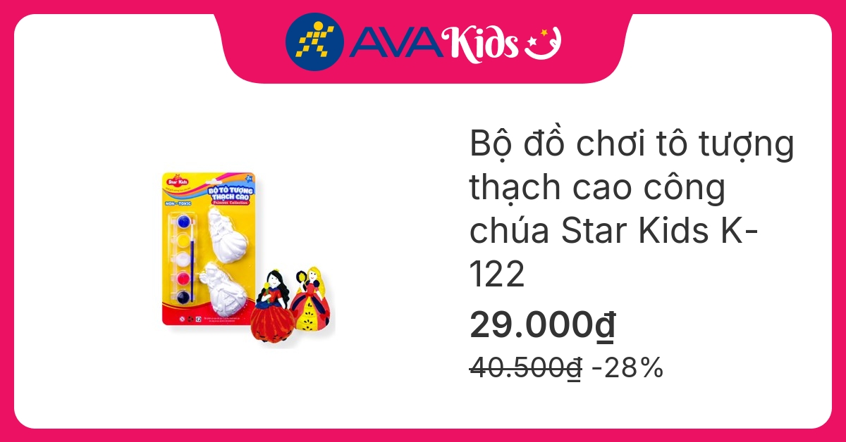 Bộ đồ chơi tô tượng thạch cao công chúa Star Kids K-122