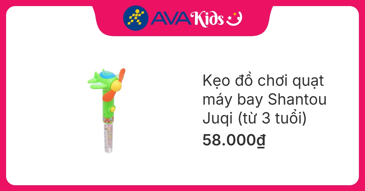 Kẹo đồ chơi quạt máy bay Shantou Juqi hương dâu hộp 8g (từ 3 tuổi)