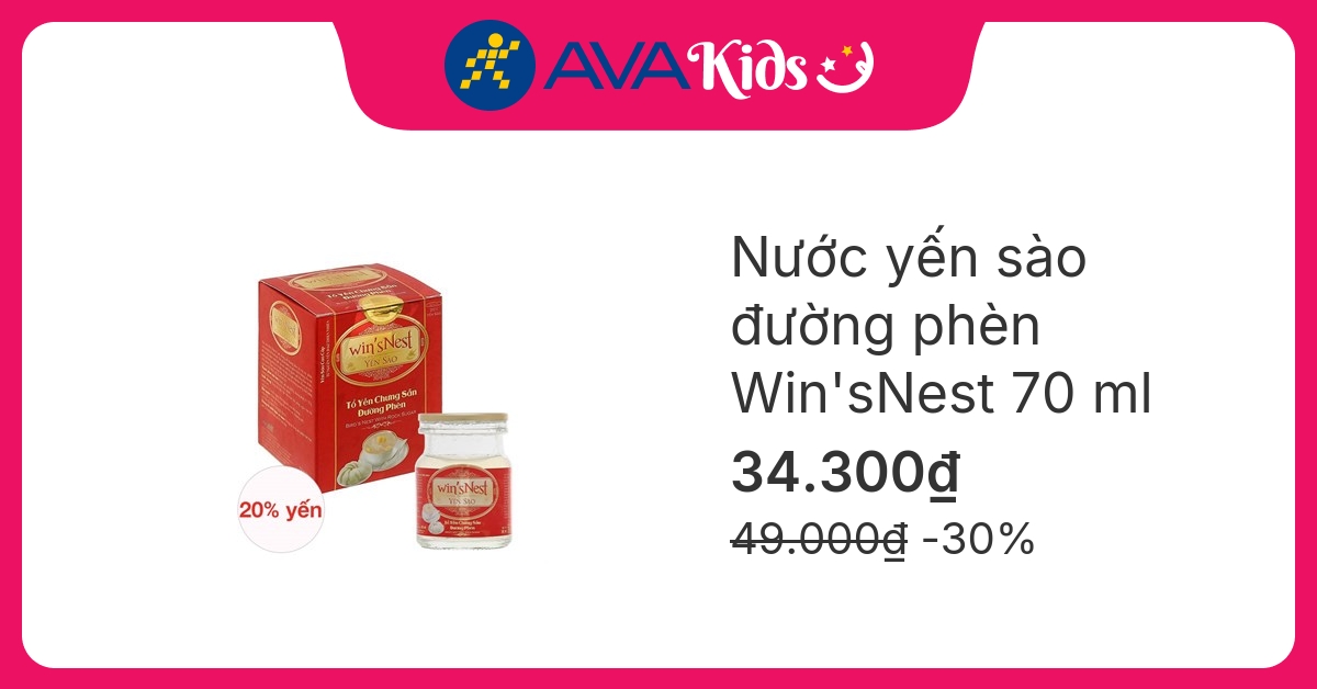 Nước yến sào đường phèn Win'sNest 70 ml (từ 1 tuổi)