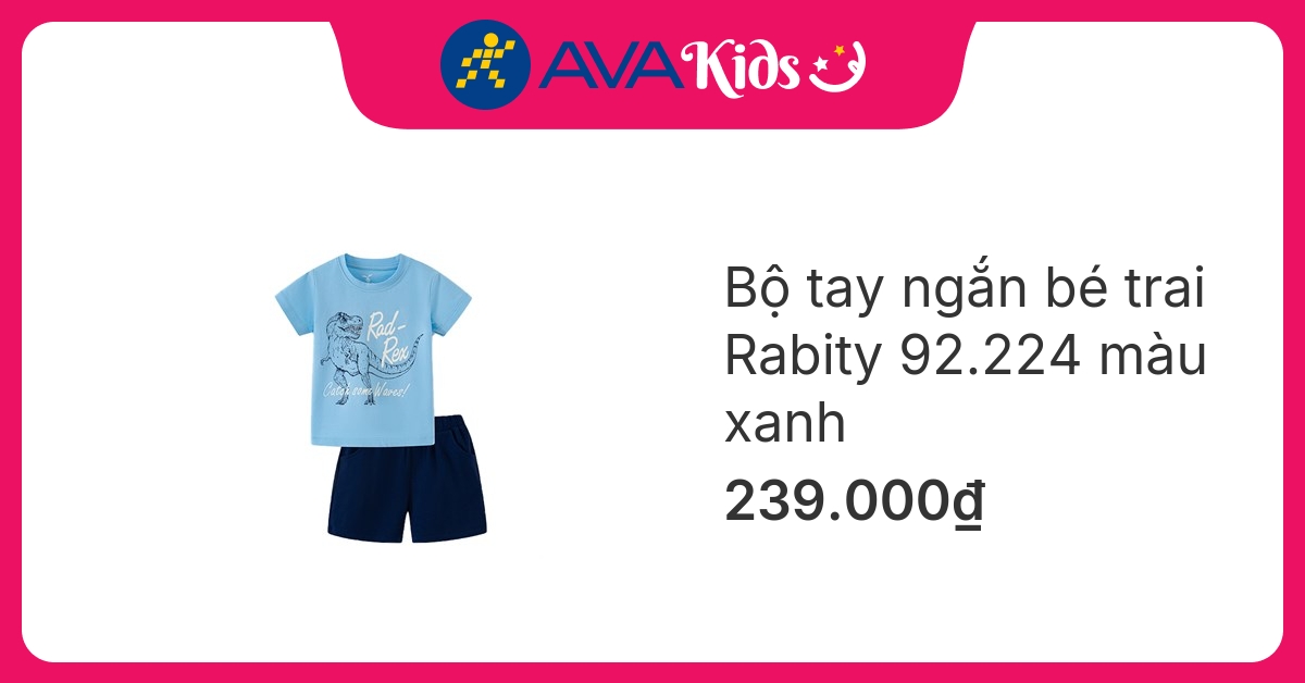 Bộ tay ngắn bé trai Rabity 92.224 màu xanh