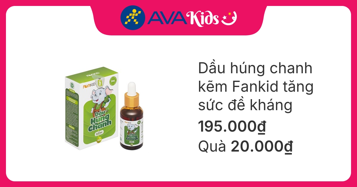 Dầu húng chanh kẽm Fankid tăng sức đề kháng, 30 ml dạng nhỏ giọt (từ 0 tháng)