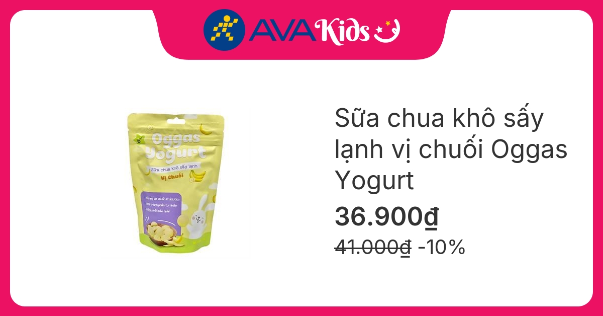 Sữa chua khô sấy lạnh vị chuối Oggas Yogurt gói 18g (từ 6 tháng)