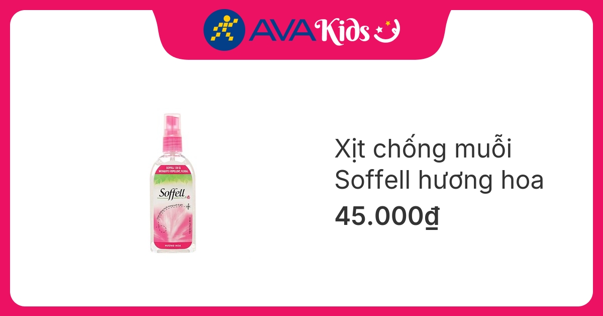 Xịt chống muỗi Soffell 80 ml hương hoa (từ 4 tuổi)