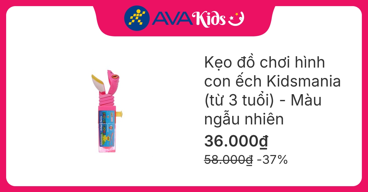 Kẹo đồ chơi hình con ếch Kidsmania hương táo, dâu và mâm xôi que 17g (từ 3 tuổi) - Màu ngẫu nhiên