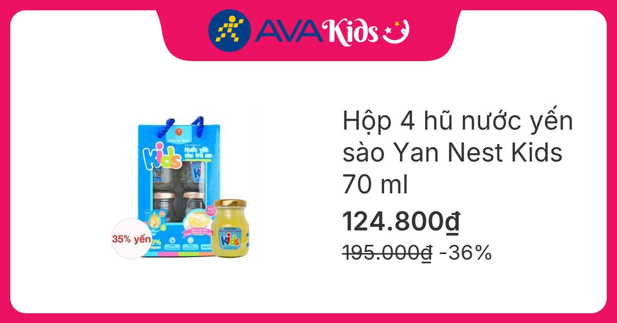 Hộp 4 hũ nước yến sào Yan Nest Kids 70 ml (từ 1 tuổi)