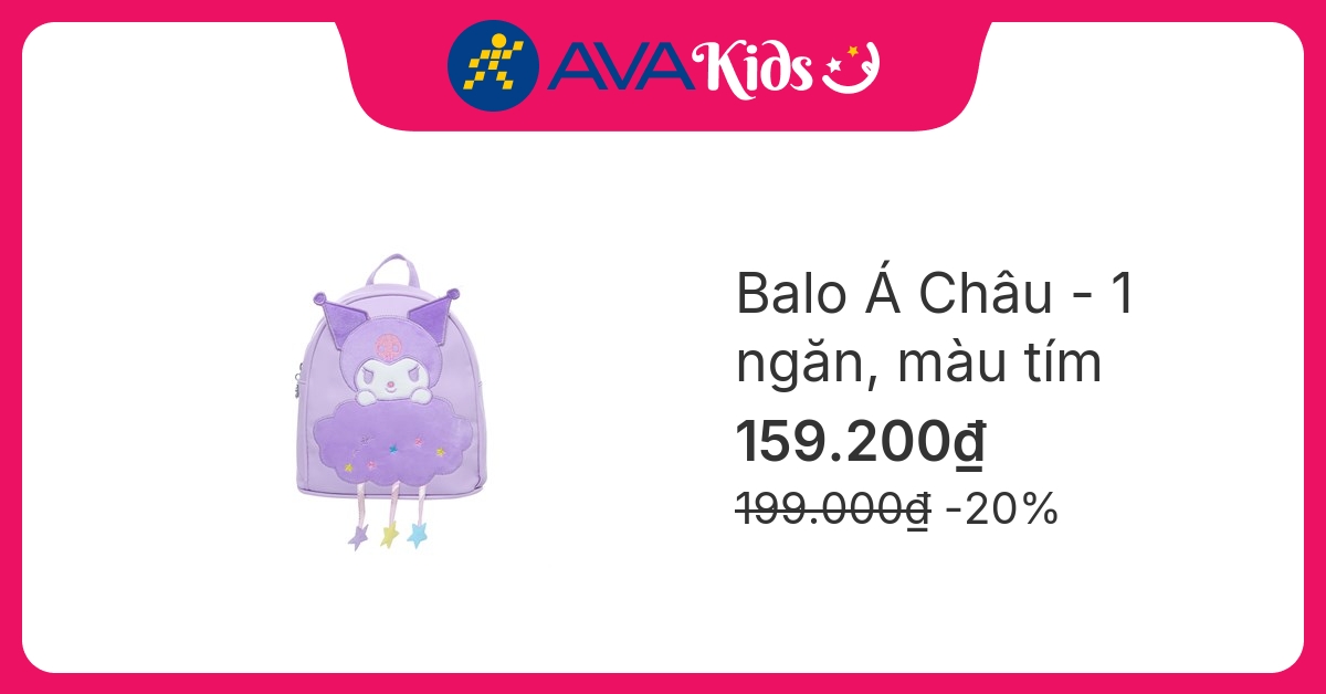 Balo cho bé mẫu giáo Á Châu Kurumi tím