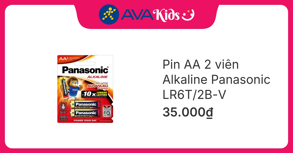 Pin AA 2 viên Alkaline Panasonic LR6T-2B-V
