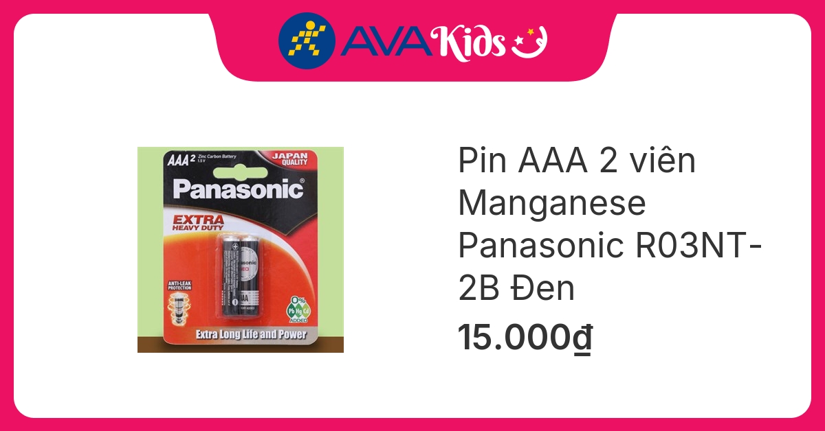 Pin AAA 2 viên Manganese Panasonic R03NT-2B