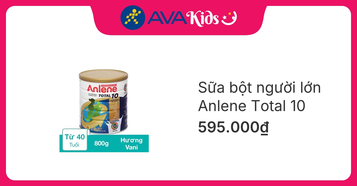 Sữa bột người lớn Anlene Total 10 hương vani 800g