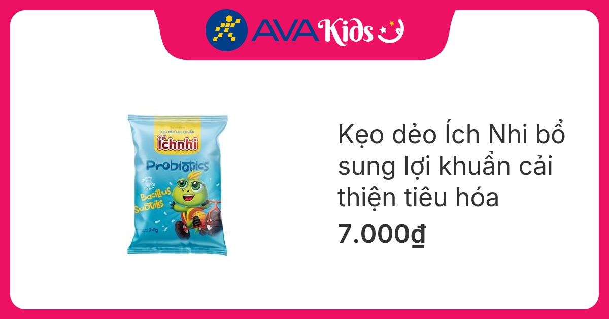 Kẹo dẻo Ích Nhi bổ sung lợi khuẩn cải thiện tiêu hóa hương trái cây, 24g dạng viên (từ 2 tuổi) - Giao bao bì ngẫu nhiên