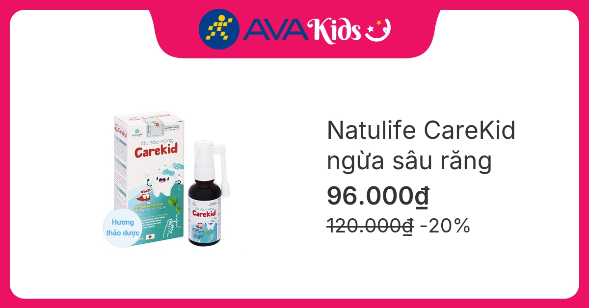 Natulife CareKid ngừa sâu răng hương thảo dược, 30 ml dạng xịt (từ 6 tháng)