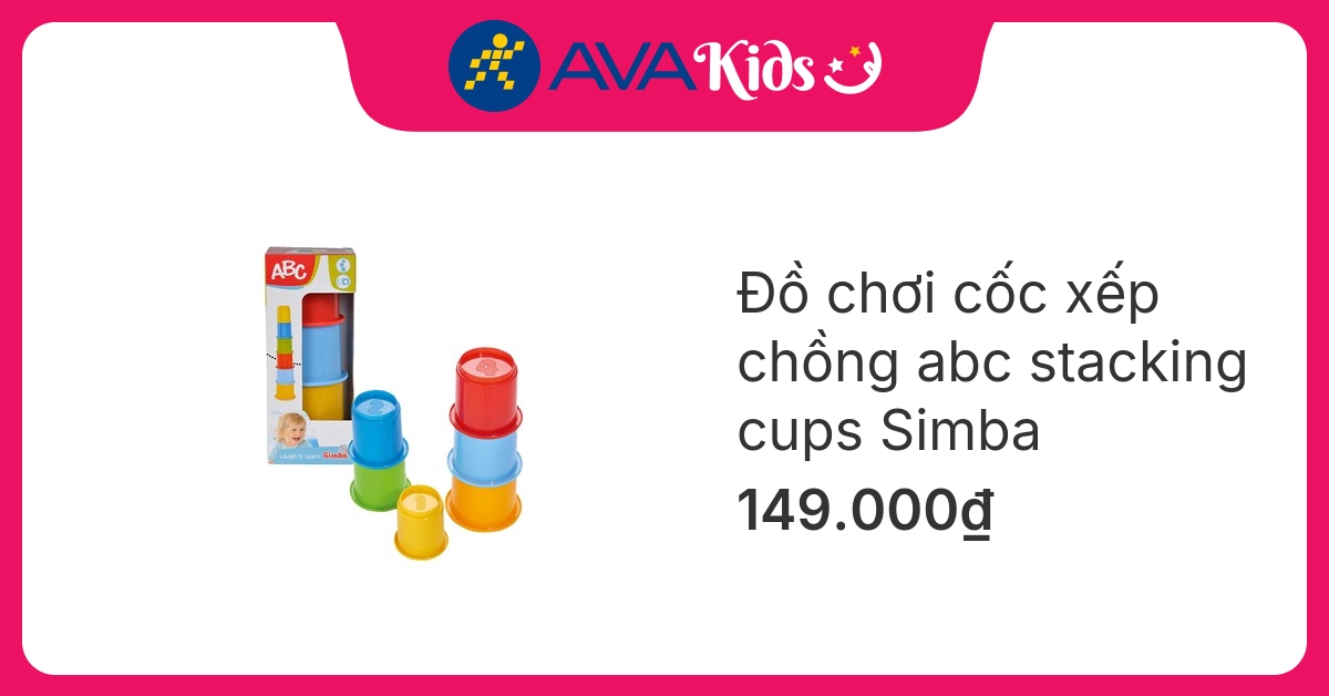 Đồ chơi cốc xếp chồng abc stacking cups Simba