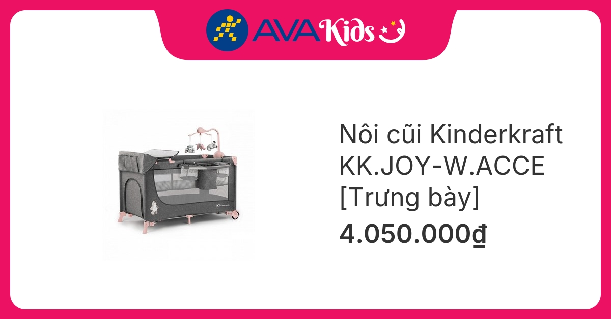 Nôi cũi Kinderkraft KK.JOY-W.ACCE (từ 0 tháng) [Hàng trưng bày - không kèm thùng]