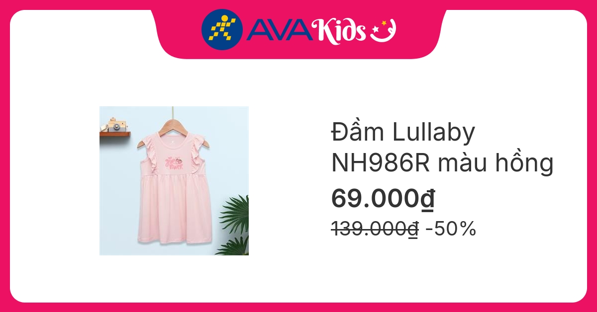 Đầm bé gái Lullaby NH986R màu hồng