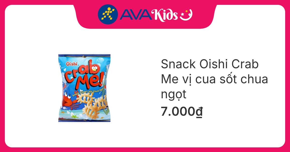 Snack Oishi Crab Me vị cua sốt chua ngọt gói 35g (từ 3 tuổi)
