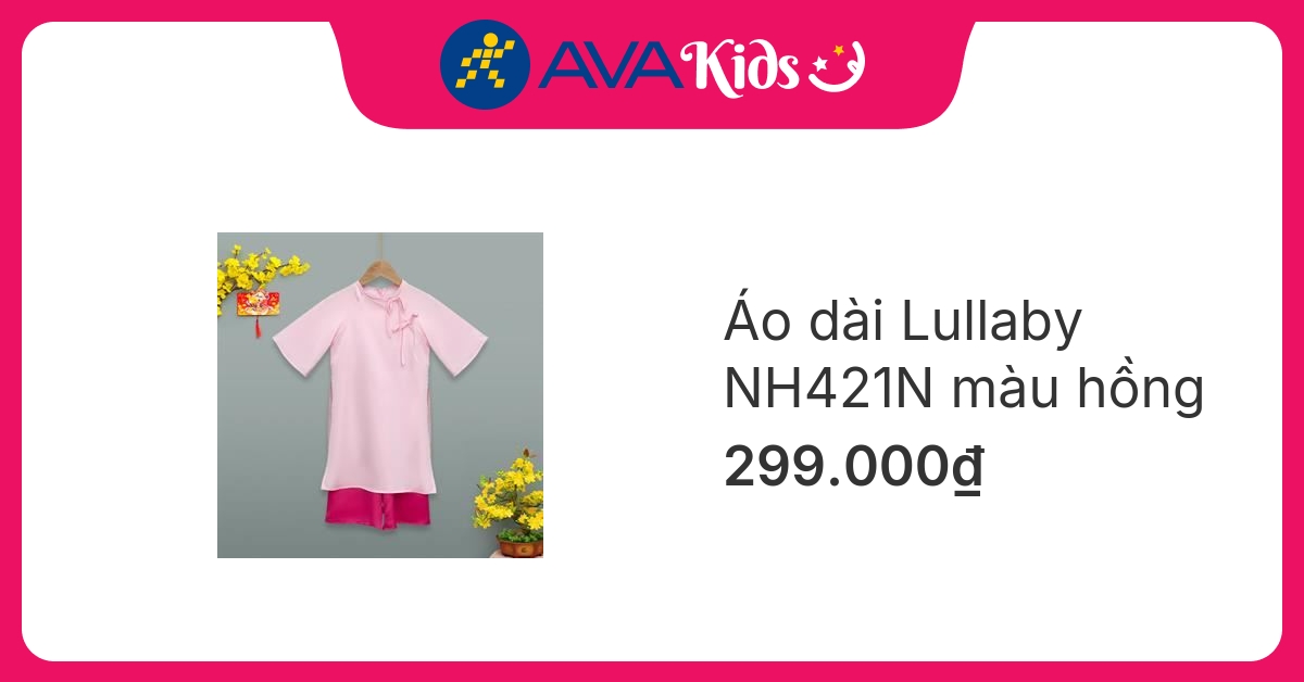 Áo dài bé gái Lullaby NH421N màu hồng